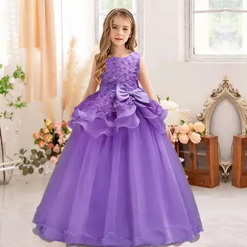 Lila masnis virágszirmos koszorúslány kislány alkalmi ruha koszorúslány ruha esküvőre