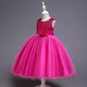 Pink színű flitteres tüll szoknyás kislány alkalmi ruha 