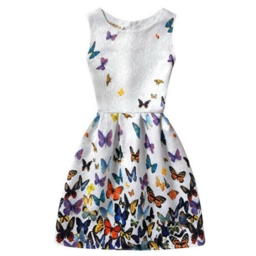 Színes-pillangós nyári kislány ruha