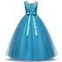 Kép 2/2 - Kék színű csipkés tüllös kislány alkalmi ruha koszorúslány ruha