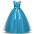 Kép 2/2 - Kék színű csipkés tüllös kislány alkalmi ruha