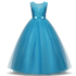 Kép 1/2 - Kék színű csipkés tüllös kislány alkalmi ruha