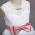 Kép 3/4 - Fehér rózsaszín masnis kövecskés gyöngyös tüllös maxi hercegnős kislány ruha