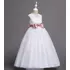 Kép 4/4 - Fehér rózsaszín masnis kövecskés gyöngyös tüllös maxi hercegnős kislány ruha