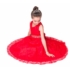 Kép 3/4 - Piros csupa csipke köves derekú kislány alkalmi ruha