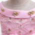 Kép 3/4 - Rózsaszín arany hímzett tüllös kislány alkalmi koszorúslány ruha