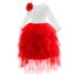 Kép 1/2 - Piros fodros tüllszoknyás fehér csipkés kislány alkalmi ruha