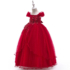Kép 4/6 - Bordó hercegnős virágos hímzett flitteres masnis kislány alkalmi ruha koszorúslány ruha esküvőre