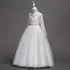 Kép 2/6 - Fehér derekán kövecskékkel diszített maxi kislány alkalmi ruha elsőáldozó ruha