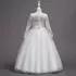 Kép 3/6 - Fehér derekán kövecskékkel diszített maxi kislány alkalmi ruha elsőáldozó ruha