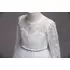 Kép 5/6 - Fehér derekán kövecskékkel diszített maxi kislány alkalmi ruha elsőáldozó ruha