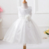 Kép 1/3 - Fehér flitteres virágos masnis tüllös kislány alkalmi ruha elsőáldozó ruha
