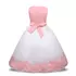 Kép 3/3 - Rózsaszín/barack fehér virágszirmos masnis tüll szoknyás kislány alkalmi ruha koszorúslány ruha esküvőre