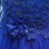 Kép 3/3 - Királykék gyöngyös tüllös masnis kislány alkalmi ruha koszorúslány ruha