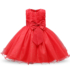 Kép 1/2 - Piros virágos csillogós tüll szoknyás kislány masnis alkalmi ruha koszorúslány ruha.