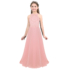 Kép 1/4 - Rózsaszín csipkés hátul nyitott nagylány alkalmi ruha koszorúslány ruha