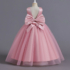 Kép 3/5 - Rózsaszín/mályva színű flitteres dupla masnis hátul kivágott kislány alkalmi ruha koszorúslány ruha
