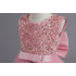 Kép 2/5 - Rózsaszín/mályva színű flitteres dupla masnis hátul kivágott kislány alkalmi ruha koszorúslány ruha