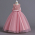 Kép 1/5 - Rózsaszín/mályva színű flitteres dupla masnis hátul kivágott kislány alkalmi ruha koszorúslány ruha
