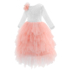 Kép 2/4 - Rózsaszín fodros tüllszoknyás fehér csipkés  virágos kislány alkalmi ruha