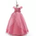Kép 3/6 - Rózsaszín/Mályva színű hercegnős kislány alkalmi ruha koszorúslány ruha esküvőre