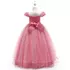 Kép 4/6 - Rózsaszín/Mályva színű hercegnős kislány alkalmi ruha koszorúslány ruha esküvőre