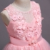 Kép 2/6 - Rózsaszín virágos hímzett földig érő koszorúslány kislány alkalmi ruha