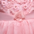 Kép 3/6 - Rózsaszín virágos hímzett kövecskékkel díszített masnis maxi kislány alkalmi ruha koszorúslány ruha esküvőre
