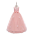 Kép 1/3 - Rózsaszín virágos hímzett tüll szoknyás kislány alkalmi ruha koszorúslány ruha esküvőre