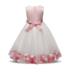 Kép 2/4 - Rózsaszín fehér virágszirmos masnis tüll szoknyás kislány alkalmi ruha koszorúslány ruha esküvőre