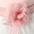 Kép 3/4 - Rózsaszín fehér virágszirmos masnis tüll szoknyás kislány alkalmi ruha koszorúslány ruha esküvőre