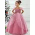 Kép 1/6 - Rózsaszín/Mályva színű hercegnős kislány alkalmi ruha koszorúslány ruha esküvőre