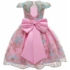 Kép 4/5 - Hímzett rózsaszín kék színű csipkés kislány alkalmi ruha