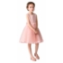 Kép 3/3 - Barack színű csipkés, gyöngyös  kislány alkalmi ruha koszorúslány ruha esküvőre